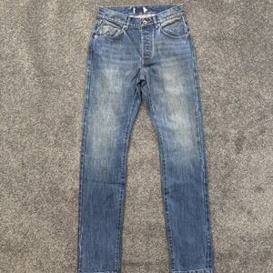 Mens 28x33 Taylor Stitch Jeans Blue Democratic Straight Zip Fly Organic Cotton